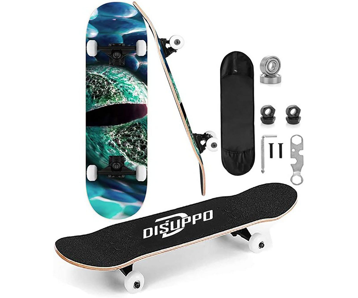 Disuppo Skateboard Set with Bag Tool Beginner Board with Accessories  (Selection)